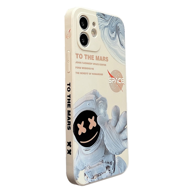 For iPhone 11 Martian Astronaut Pattern Shockproof Phone Case(White) - iPhone 11 Cases by buy2fix | Online Shopping UK | buy2fix