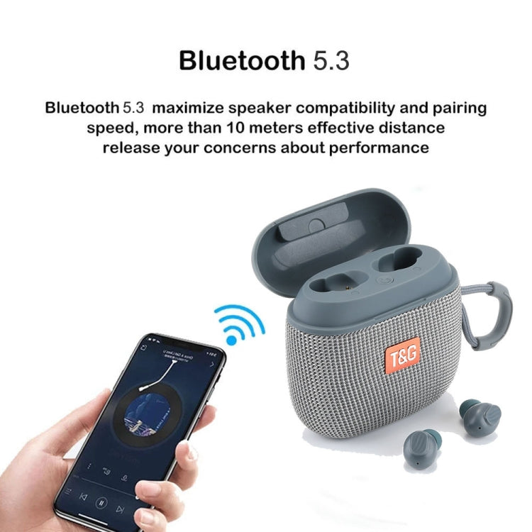 T&G TG809 2 in 1 Portable Outdoor Wireless Speaker & Mini TWS Bluetooth Earbuds(Blue) - Mini Speaker by T&G | Online Shopping UK | buy2fix