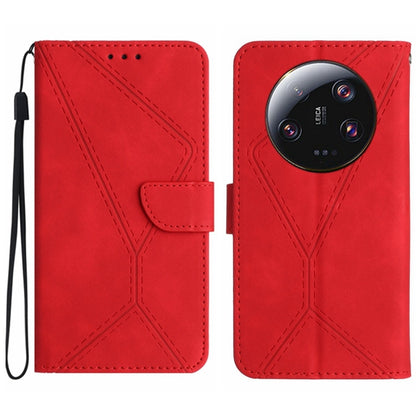 For Xiaomi 13 Ultra Stitching Embossed Leather Phone Case(Red) - 13 Ultra Cases by buy2fix | Online Shopping UK | buy2fix