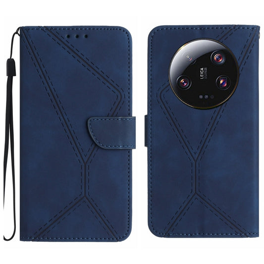 For Xiaomi 13 Ultra Stitching Embossed Leather Phone Case(Blue) - 13 Ultra Cases by buy2fix | Online Shopping UK | buy2fix