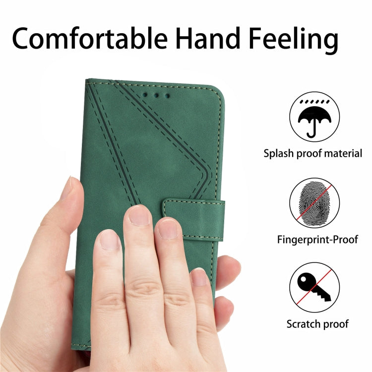 For Xiaomi Redmi Note 12 Pro+ Stitching Embossed Leather Phone Case(Green) - Note 12 Pro+ Cases by buy2fix | Online Shopping UK | buy2fix