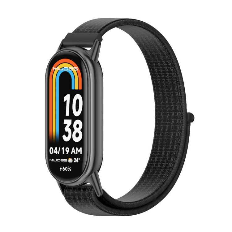 For Xiaomi Mi Band 8 / 9 / 9 NFC Mijobs Breathable Nylon Loop Watch Band(Black) - Watch Bands by MIJOBS | Online Shopping UK | buy2fix