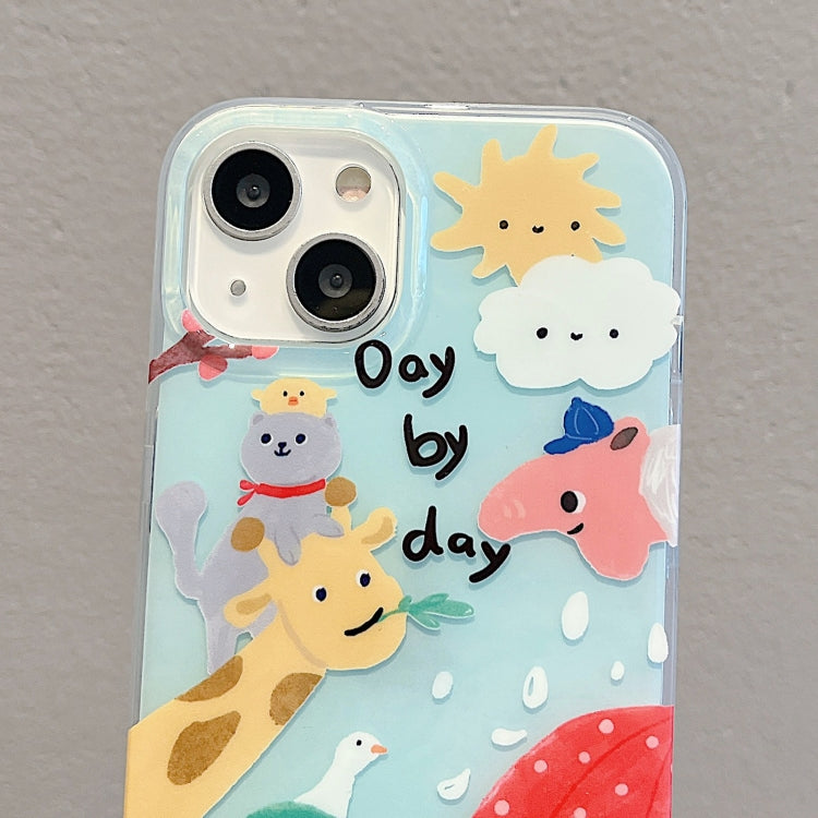 For iPhone 14 Pro IMD Cute Animal Pattern Phone Case(Giraffe) - iPhone 14 Pro Cases by buy2fix | Online Shopping UK | buy2fix