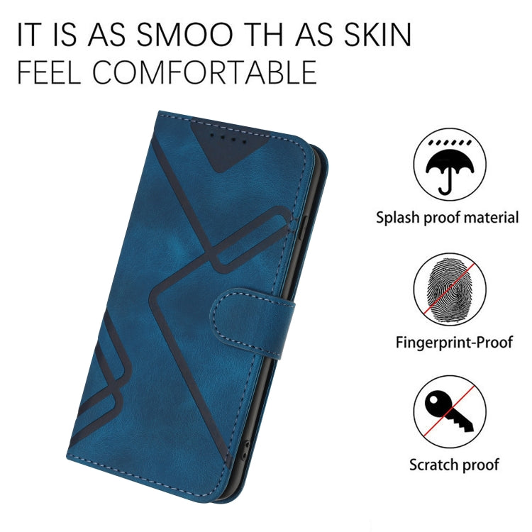 For Samsung Galaxy Note20 Ultra Line Pattern Skin Feel Leather Phone Case(Royal Blue) - Galaxy Note20 Ultra Cases by buy2fix | Online Shopping UK | buy2fix