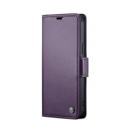 For iPhone 13 Pro CaseMe 023 Butterfly Buckle Litchi Texture RFID Anti-theft Leather Phone Case(Pearly Purple) - iPhone 13 Pro Cases by CaseMe | Online Shopping UK | buy2fix