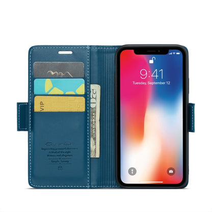 For iPhone XS CaseMe 023 Butterfly Buckle Litchi Texture RFID Anti-theft Leather Phone Case(Blue) - More iPhone Cases by CaseMe | Online Shopping UK | buy2fix