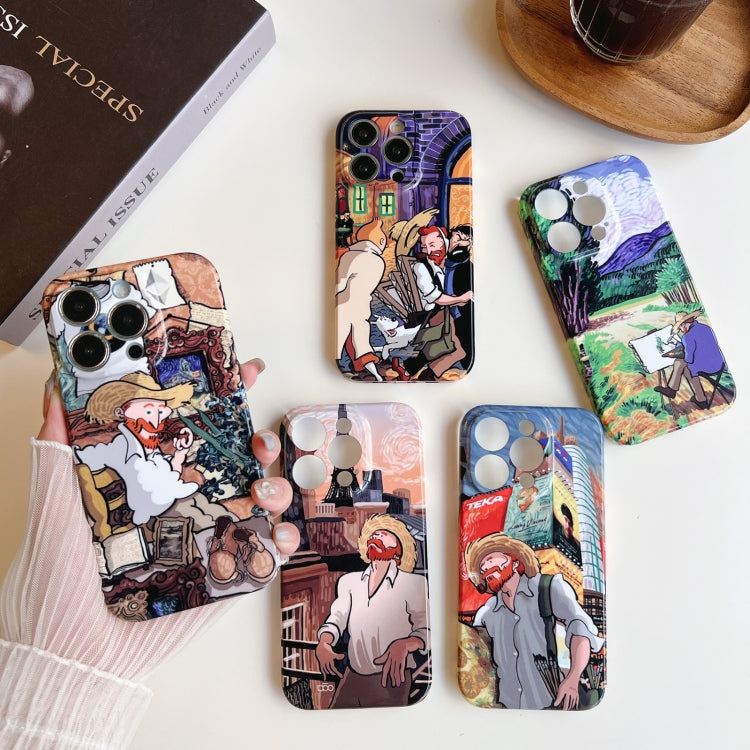 For iPhone 14 Pro Max Precise Hole Oil Painting Pattern PC Phone Case(Tower) - iPhone 14 Pro Max Cases by buy2fix | Online Shopping UK | buy2fix