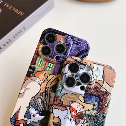 For iPhone 14 Pro Max Precise Hole Oil Painting Pattern PC Phone Case(Tower) - iPhone 14 Pro Max Cases by buy2fix | Online Shopping UK | buy2fix