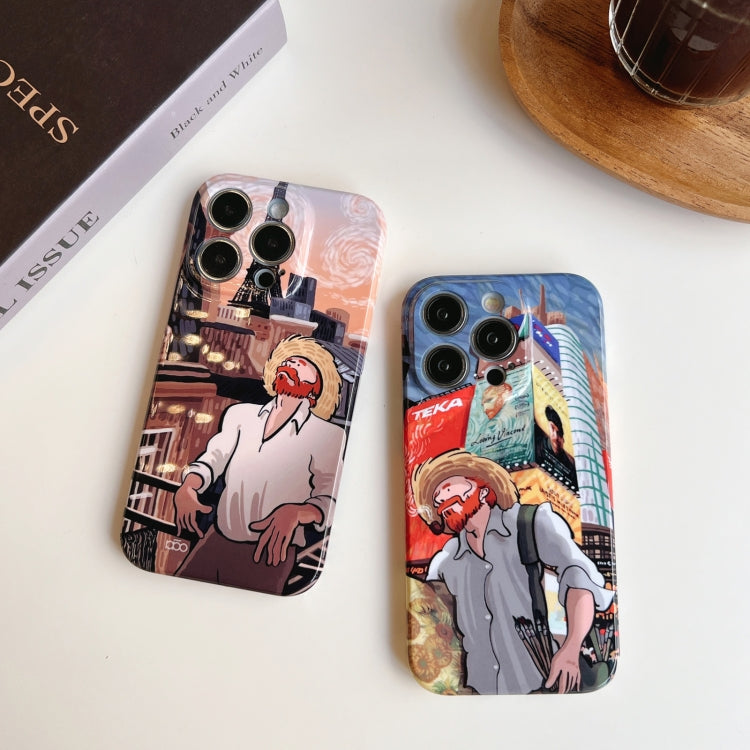 For iPhone 14 Pro Max Precise Hole Oil Painting Pattern PC Phone Case(Tower) - iPhone 14 Pro Max Cases by buy2fix | Online Shopping UK | buy2fix