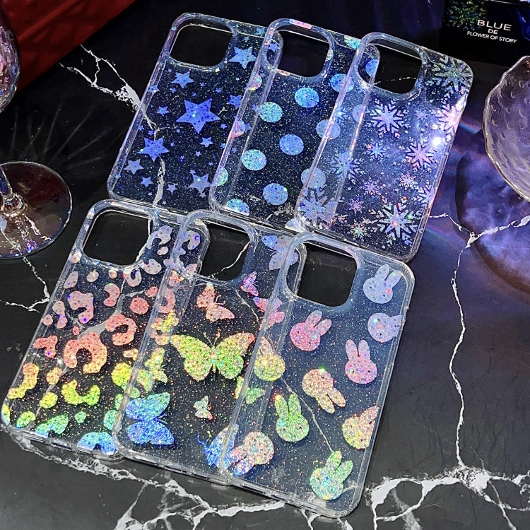 For iPhone 14 Pro Little Star Series Glitter Powder TPU Phone Case(Little Rabbit) - iPhone 14 Pro Cases by buy2fix | Online Shopping UK | buy2fix