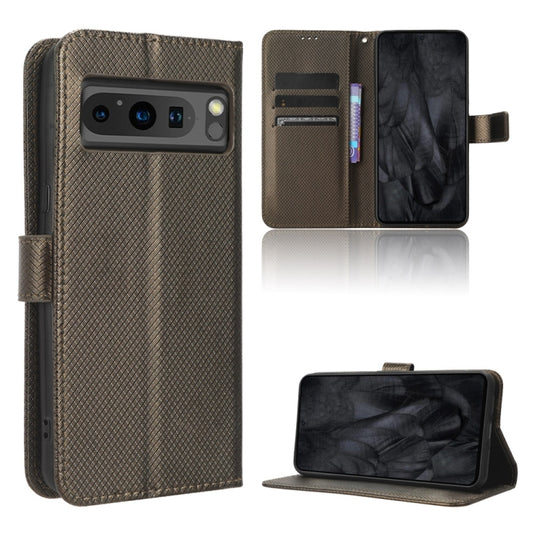 For Google Pixel 8 Pro Diamond Texture Leather Phone Case(Brown) - Google Cases by buy2fix | Online Shopping UK | buy2fix