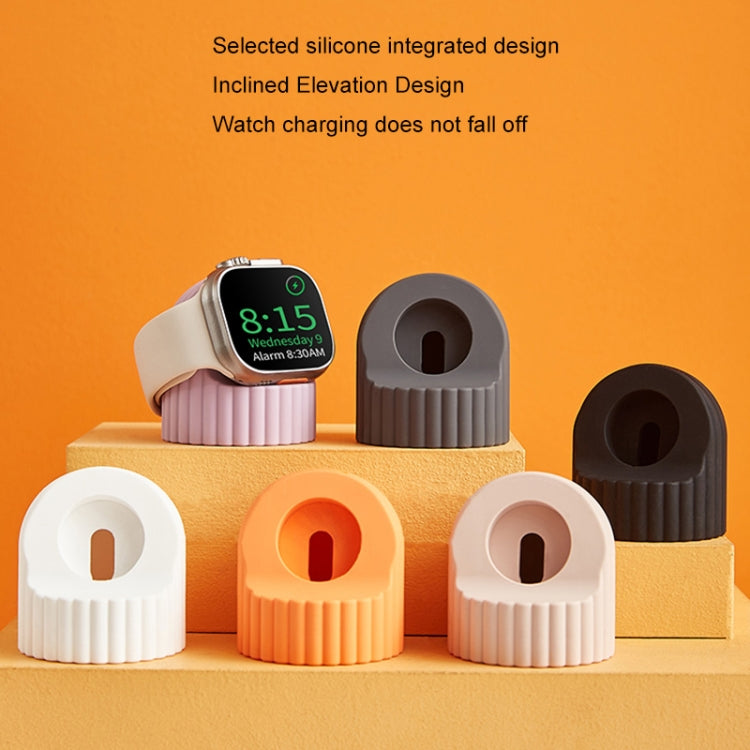 For Apple Watch Wave Pattern Silicone Watch Charging Stand(Orange) - Charger / Holder by buy2fix | Online Shopping UK | buy2fix