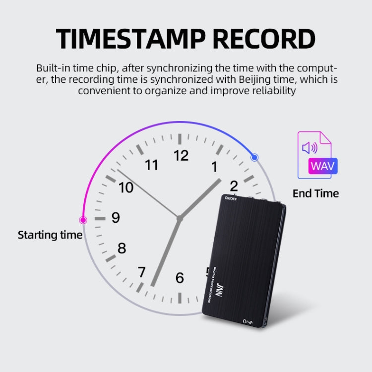 JNN M2 Ultra-thin HD Noise Reduction Intelligent Control Voice Voice Recorder, Capacity:4GB(Black) -  by JNN | Online Shopping UK | buy2fix