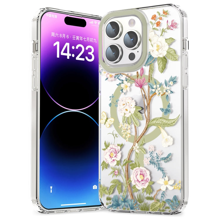 For iPhone 11 Pro Max MagSafe Magnetic TPU Phone Case(Blue Hydrangea Ball) - iPhone 11 Pro Max Cases by buy2fix | Online Shopping UK | buy2fix