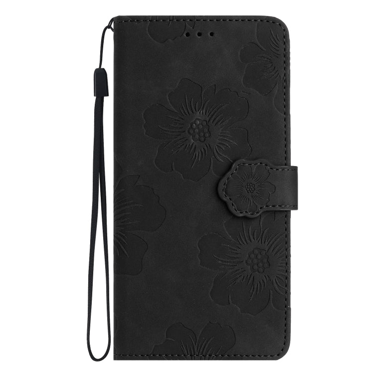 For Xiaomi Redmi 10 2022 Flower Embossing Pattern Leather Phone Case(Black) - Xiaomi Cases by buy2fix | Online Shopping UK | buy2fix