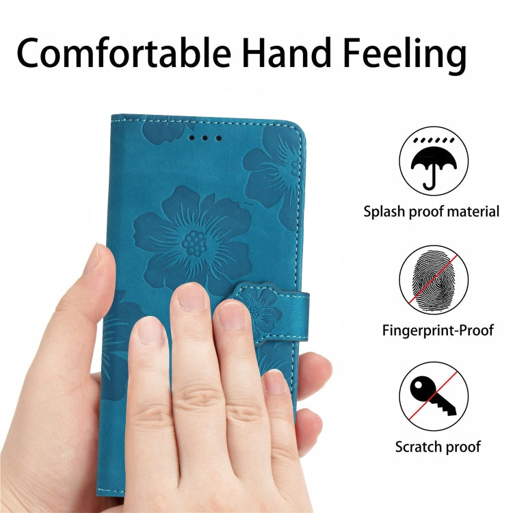 For Xiaomi Redmi Note 11 Pro 5G Global Flower Embossing Pattern Leather Phone Case(Blue) - Redmi Note 11 Pro Case by buy2fix | Online Shopping UK | buy2fix