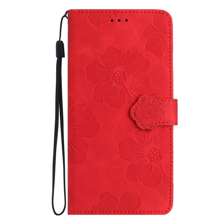 For Xiaomi Redmi Note 12 Pro 5G Flower Embossing Pattern Leather Phone Case(Red) - Note 12 Pro Cases by buy2fix | Online Shopping UK | buy2fix