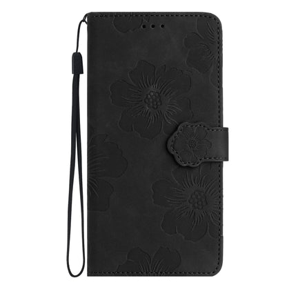 For Xiaomi Redmi Note 12S Flower Embossing Pattern Leather Phone Case(Black) - Xiaomi Cases by buy2fix | Online Shopping UK | buy2fix