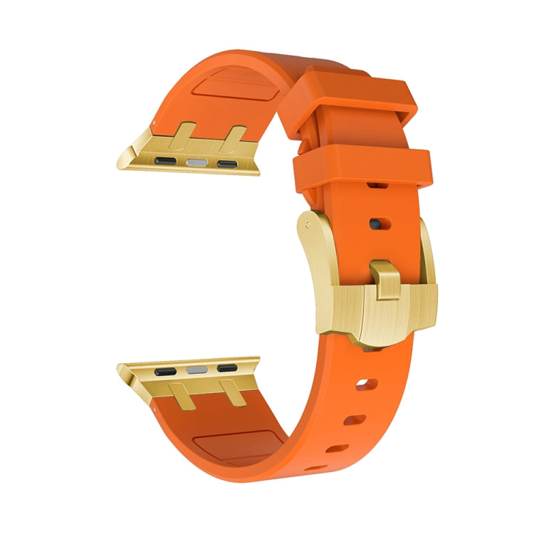 AP Silicone Watch Band For Apple Watch 6 44mm(Gold Orange) - Watch Bands by buy2fix | Online Shopping UK | buy2fix
