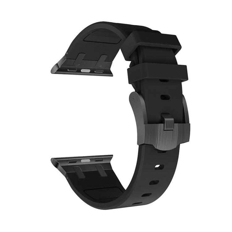 AP Silicone Watch Band For Apple Watch SE 2023 40mm(Black Black) - Watch Bands by buy2fix | Online Shopping UK | buy2fix