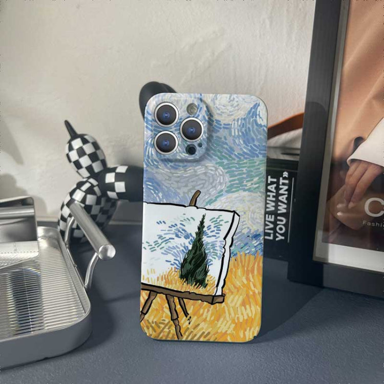 For iPhone 11 Pro Precise Hole Oil Painting Pattern PC Phone Case(Landscape Painting) - iPhone 11 Pro Cases by buy2fix | Online Shopping UK | buy2fix