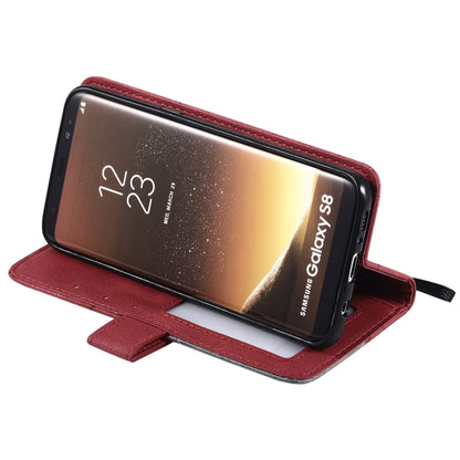 For Samsung Galaxy S8 Skin Feel Splicing Horizontal Flip Leather Case with Holder & Card Slots & Wallet & Photo Frame(Red) - Samsung Accessories by buy2fix | Online Shopping UK | buy2fix