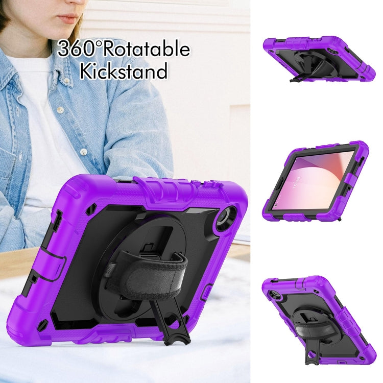 For Lenovo Tab M8 4th Gen Silicone Hybrid PC Tablet Case with Shoulder Strap(Purple) - For Lenovo by buy2fix | Online Shopping UK | buy2fix