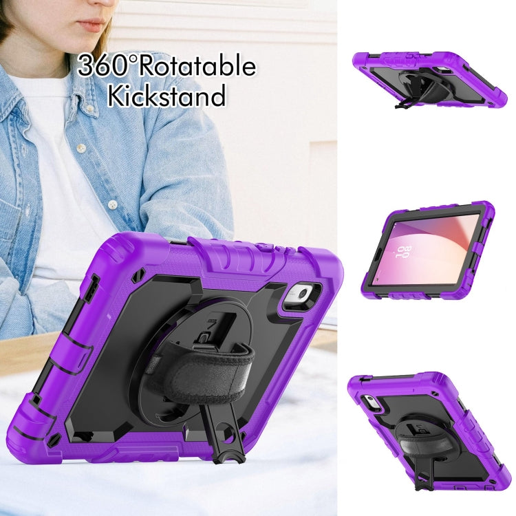 For Lenovo Tab M9 Silicone Hybrid PC Tablet Case with Shoulder Strap(Purple) - For Lenovo by buy2fix | Online Shopping UK | buy2fix