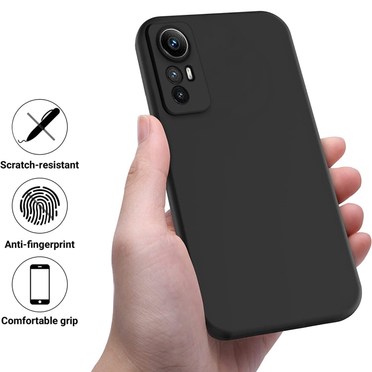 For Xiaomi Redmi Note 12S 4G Pure Color Liquid Silicone Shockproof Phone Case(Black) - Xiaomi Cases by buy2fix | Online Shopping UK | buy2fix