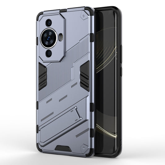 For Huawei nova 11 Pro 4G Punk Armor 2 in 1 PC + TPU Phone Case with Holder(Grey) - Huawei Cases by buy2fix | Online Shopping UK | buy2fix