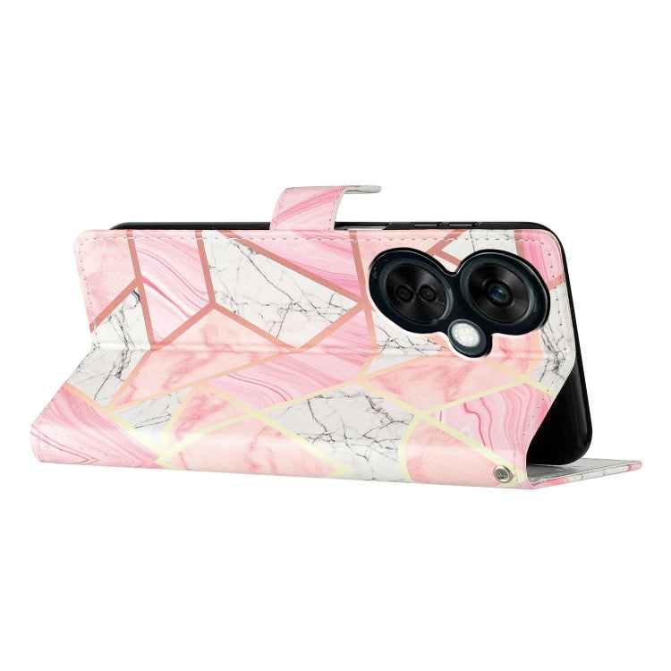 For OnePlus Nord CE 3 Lite 5G Colored Drawing Leather Phone Case(Pink Marble) - OnePlus Cases by buy2fix | Online Shopping UK | buy2fix