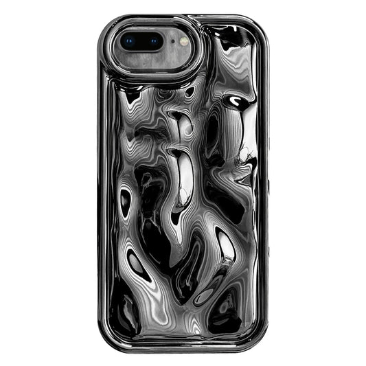 For iPhone 8 Plus / 7 Plus Electroplating Meteorite Texture TPU Phone Case(Black) - More iPhone Cases by buy2fix | Online Shopping UK | buy2fix