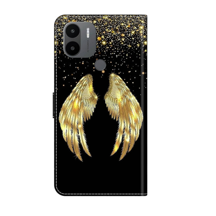 For Xiaomi Redmi A1+ / A2 / A2+ Crystal 3D Shockproof Protective Leather Phone Case(Golden Wings) - Xiaomi Cases by buy2fix | Online Shopping UK | buy2fix