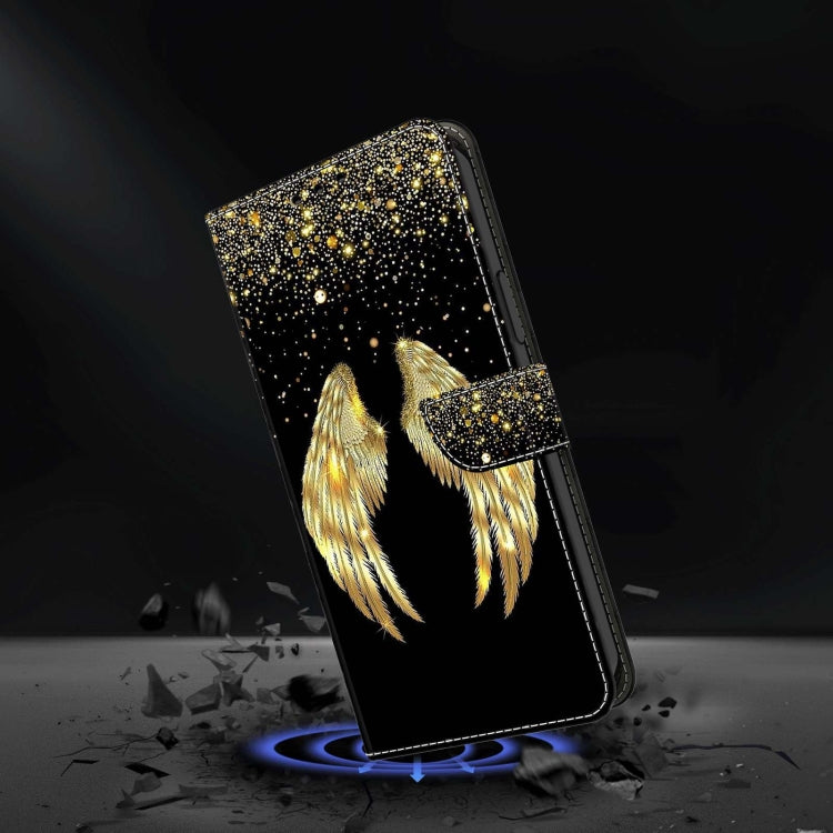 For Xiaomi Redmi 9A Crystal 3D Shockproof Protective Leather Phone Case(Golden Wings) - Xiaomi Cases by buy2fix | Online Shopping UK | buy2fix