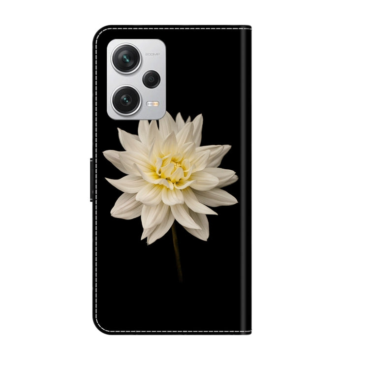 For Xiaomi Redmi Note 12 Pro+ Crystal 3D Shockproof Protective Leather Phone Case(White Flower) - Xiaomi Cases by buy2fix | Online Shopping UK | buy2fix