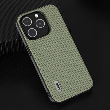 For iPhone 15 Pro Max ABEEL Carbon Fiber Texture Protective Phone Case(Green) - iPhone 15 Pro Max Cases by buy2fix | Online Shopping UK | buy2fix