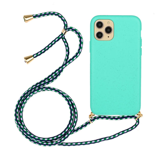 For iPhone 15 Pro Max Wheat Straw Material + TPU Phone Case with Lanyard(Green) - iPhone 15 Pro Max Cases by buy2fix | Online Shopping UK | buy2fix