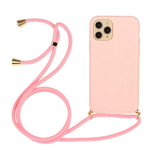 For iPhone 15 Pro Wheat Straw Material + TPU Phone Case with Lanyard(Pink) - iPhone 15 Pro Cases by buy2fix | Online Shopping UK | buy2fix