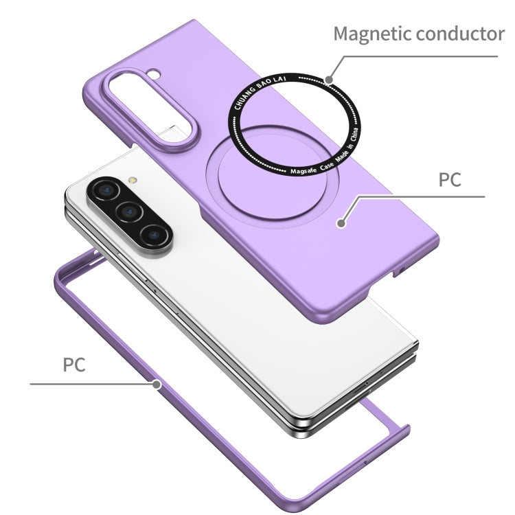For Samsung Galaxy Z Fold5 Magsafe Magnetic Folding PC Phone Case(Purple) - Galaxy Z Fold5 Cases by buy2fix | Online Shopping UK | buy2fix
