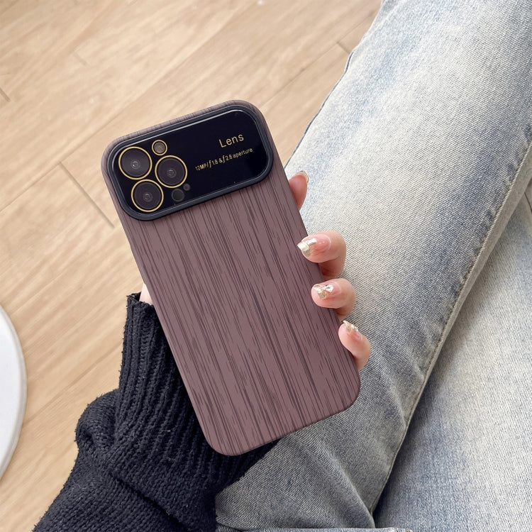 For iPhone 13 Pro Wood Grain TPU Phone Case with Lens Film(Grey) - iPhone 13 Pro Cases by buy2fix | Online Shopping UK | buy2fix