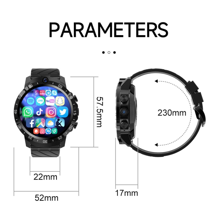 MT27 4G+64G 1.6 inch IP67 Waterproof 4G Android 8.1 Smart Watch Support Heart Rate / GPS, Type:Leather Band - Android Watch by buy2fix | Online Shopping UK | buy2fix