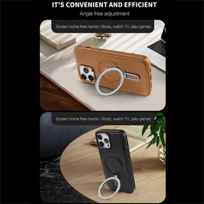 For iPhone 14 Pro MagSafe Magnetic Holder Phone Case(Black) - iPhone 14 Pro Cases by buy2fix | Online Shopping UK | buy2fix