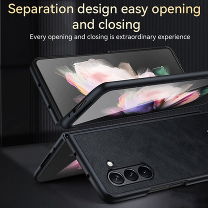 For Samsung Galaxy Z Fold5 SULADA Shockproof TPU + Handmade Leather Phone Case(Brown) - Galaxy Z Fold5 Cases by SULADA | Online Shopping UK | buy2fix
