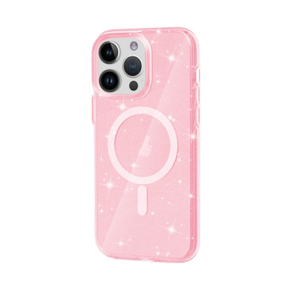 For iPhone 15 Pro Terminator Style Glitter Powder MagSafe Magnetic Phone Case(Pink) - iPhone 15 Pro Cases by buy2fix | Online Shopping UK | buy2fix