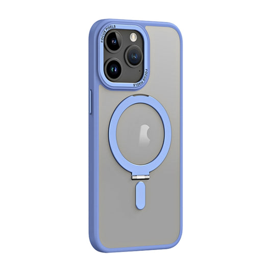 For iPhone 15 Pro Max Skin Feel MagSafe Shockproof Phone Case with Holder(Light Blue) - iPhone 15 Pro Max Cases by buy2fix | Online Shopping UK | buy2fix
