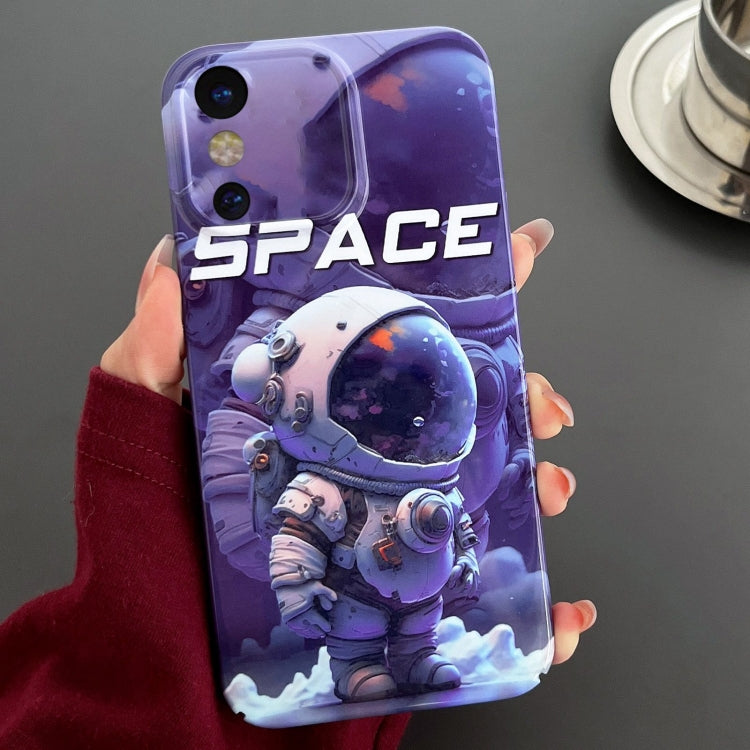 For iPhone X / XS Painted Pattern Precise Hole PC Phone Case(Purple Astronaut) - More iPhone Cases by buy2fix | Online Shopping UK | buy2fix