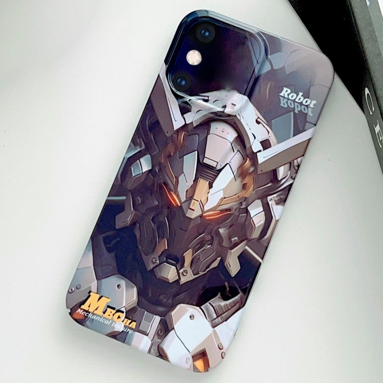 For iPhone XS Max Painted Pattern Precise Hole PC Phone Case(Grey Robot) - More iPhone Cases by buy2fix | Online Shopping UK | buy2fix