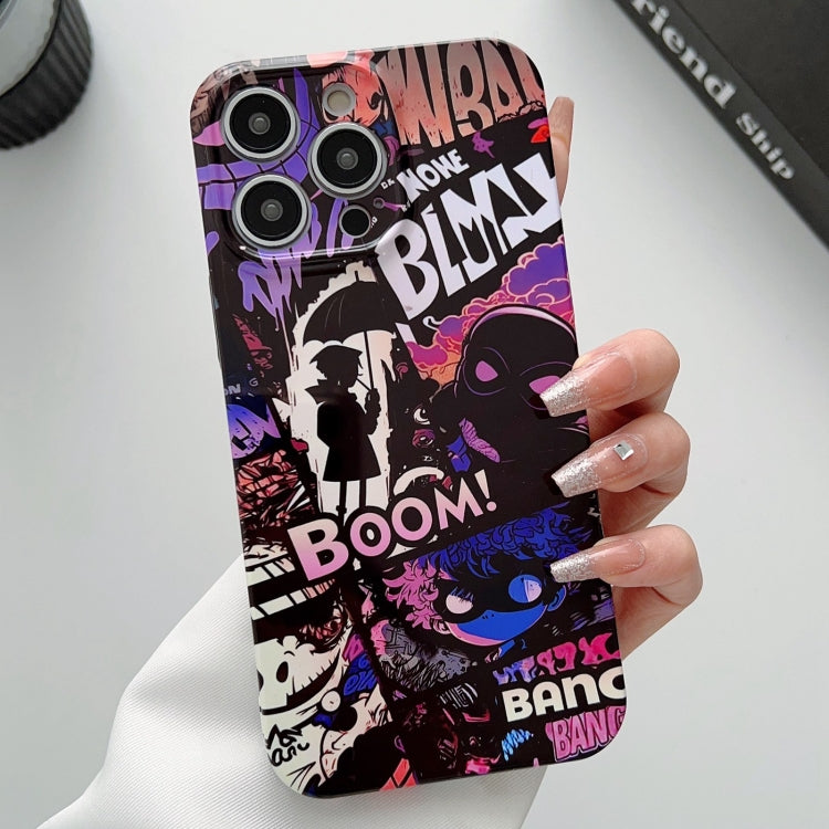 For iPhone 15 Pro Max Painted Pattern Precise Hole PC Phone Case(Comics Umbrella Boy) - iPhone 15 Pro Max Cases by buy2fix | Online Shopping UK | buy2fix