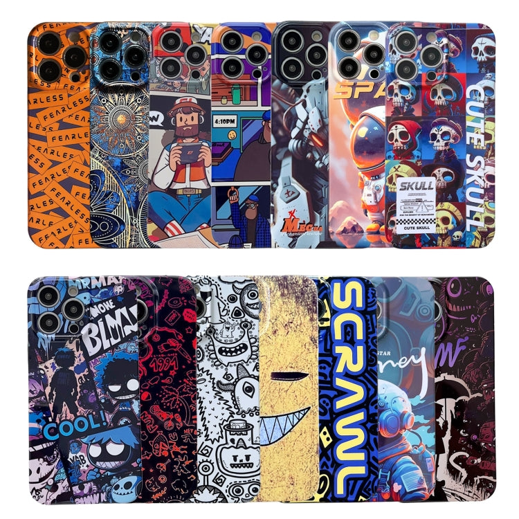 For iPhone 15 Plus Painted Pattern Precise Hole PC Phone Case(Red Blue Graffiti) - iPhone 15 Plus Cases by buy2fix | Online Shopping UK | buy2fix