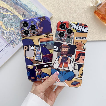 For iPhone 15 Plus Painted Pattern Precise Hole PC Phone Case(Red Blue Graffiti) - iPhone 15 Plus Cases by buy2fix | Online Shopping UK | buy2fix